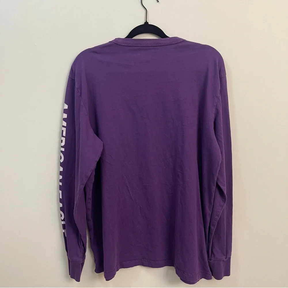 American Eagle Men’s Purple Long Sleeve Graphic T-Shirt in size Large - Picture 3 of 7